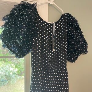 Vineyard Vines Navy and White Polka Dot Maxi Dress